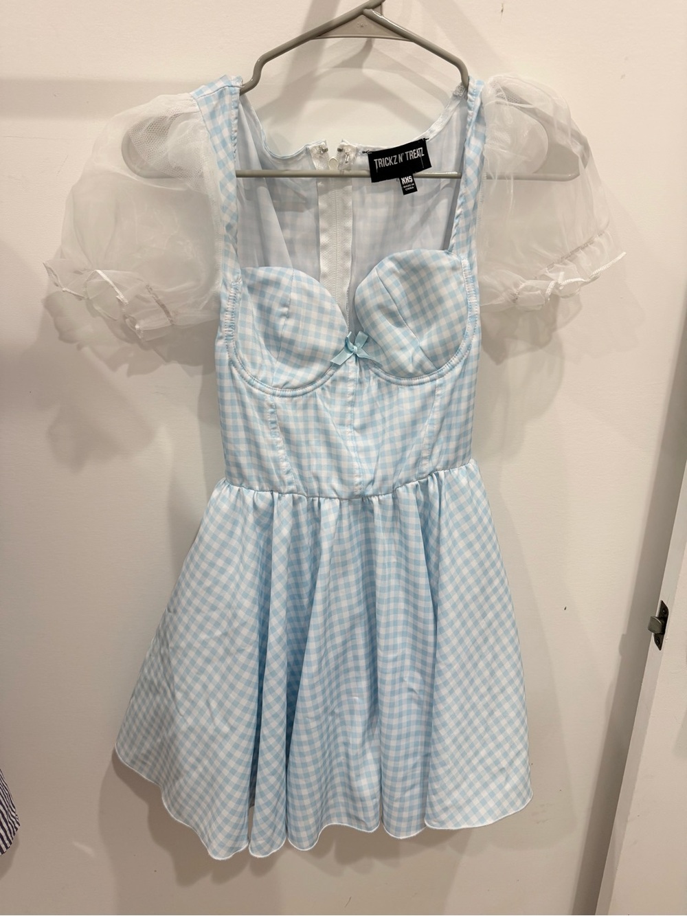 Trickz N’ Treatz Wizard of Oz Dorothy Puff Sleeve Mini Dress size XXS